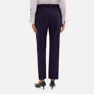 NWT Theory Cropped Ankle Pant in Sevona Stretch Wool - Navy (Size 10)